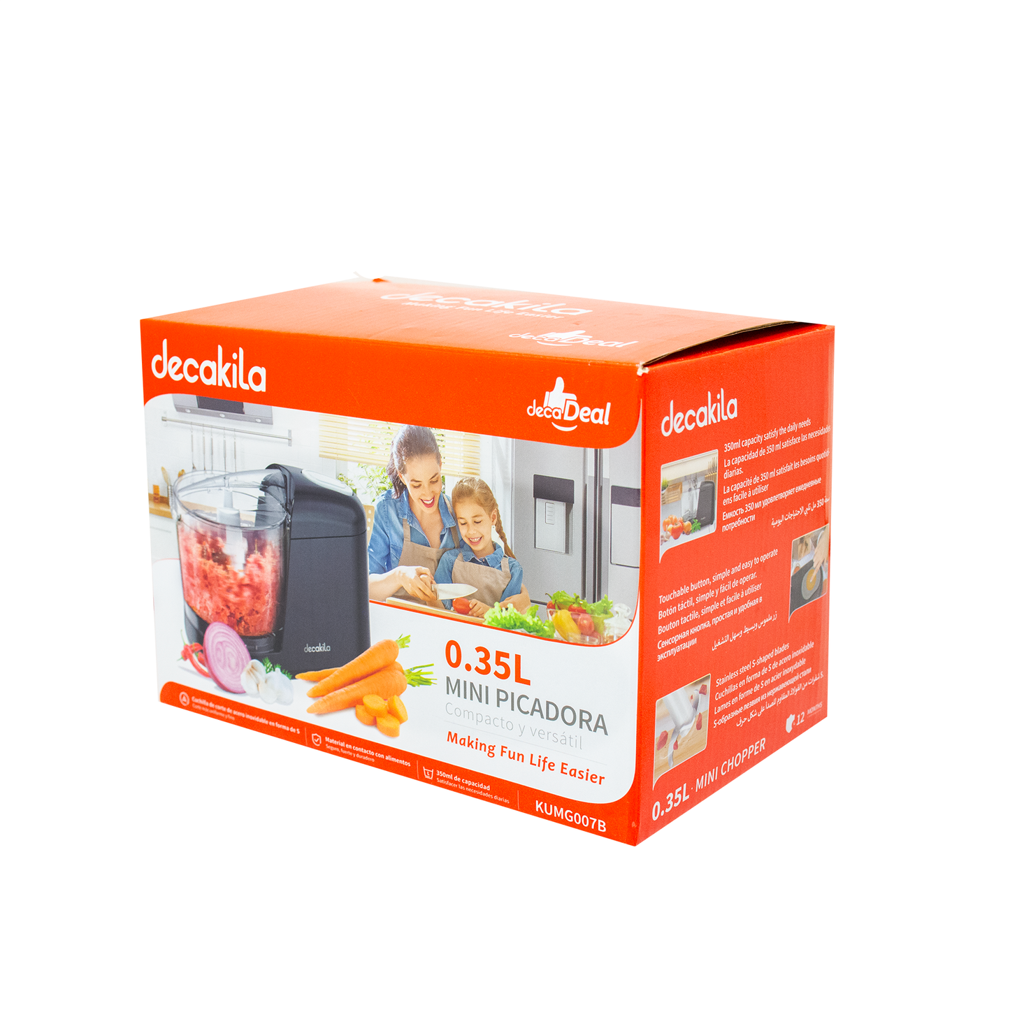 Miniprocesador de Alimentos 350 ml Negro Decakila KUMG007B