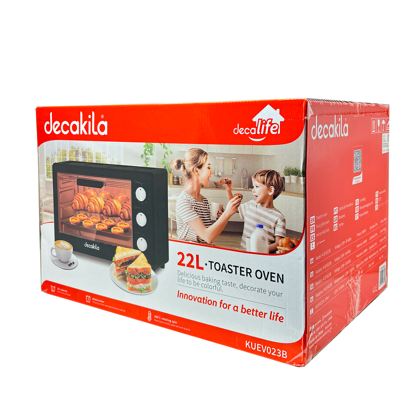 Horno Tostador Eléctrico 22 L Negro Decakila KUEV023B