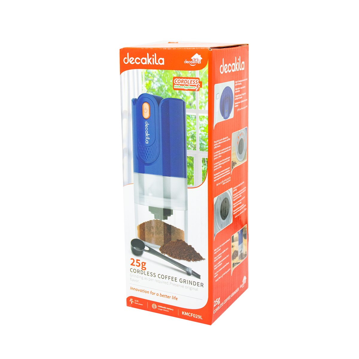 Molino de Café 25g Inalámbrico Azul Decakila KMCF029L