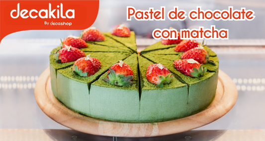 Pastel de chocolate y matcha