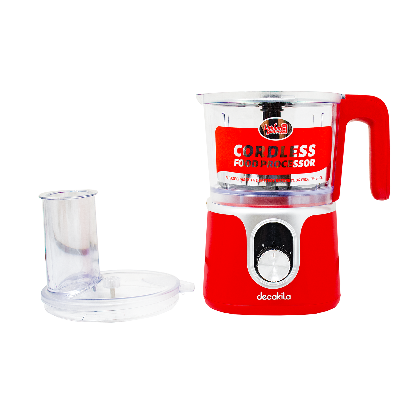Procesador de alimentos Inalámbrico con Accesorios Rojo Decakila KMMG005R (Caja de 4 Piezas)