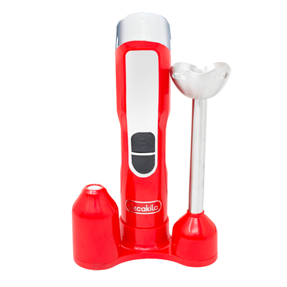 Batidora de Inmersión 5 Velocidades con Accesorios 5 en 1 Inalámbrica con Batería Recargable Rojo Decakila KUJB056R (Caja de 6 Piezas)