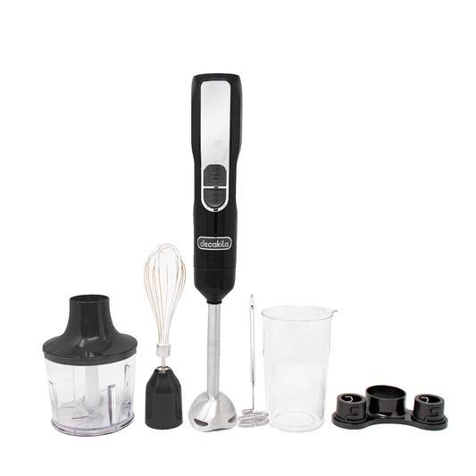 Batidora de inmersión 5 en 1 con accesorios 2 velocidades Inalámbrica de Batería Negra Decakila KMJB055B