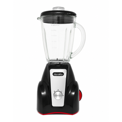 Licuadora 2 Velocidades Vaso de Vidrio 1.5 L Inalámbrica con Batería Recargable Negra Decakila KMJB050B (Caja con 4 piezas)