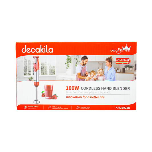 Batidora de Inmersión Inálambrica 2 velocidades Rojo Decakila KMJB023R (CAJA DE 15 PZAS)