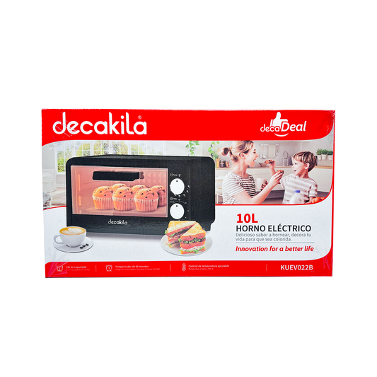Horno Tostador Eléctrico 10 L Negro Decakila KUEV022B (Caja con 6 piezas)