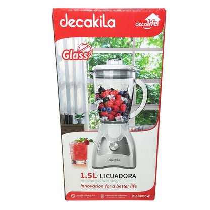 Licuadora 2 Velocidades + Pulso Vaso de Vidrio Blanco Decakila KUJB045W