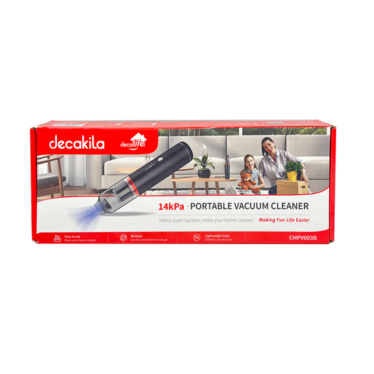 Aspiradora Manual Inalámbrica Negra Decakila CMPV003B (Caja con 25 piezas)