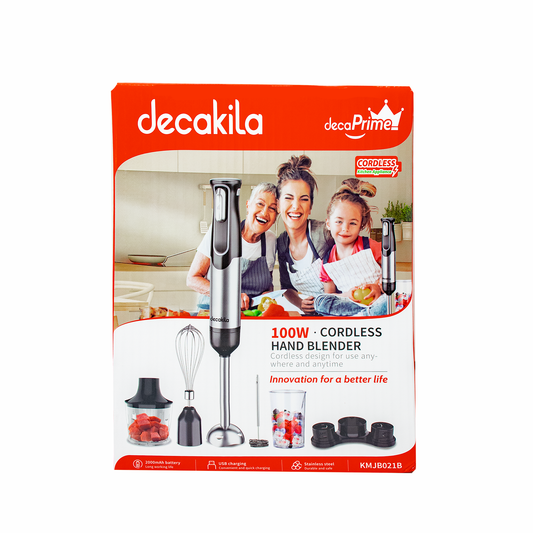 Batidora de Inmersión Inalámbrica con Accesorios 5 en 1 Negro Decakila KMJB021B (Caja de 6 Piezas)