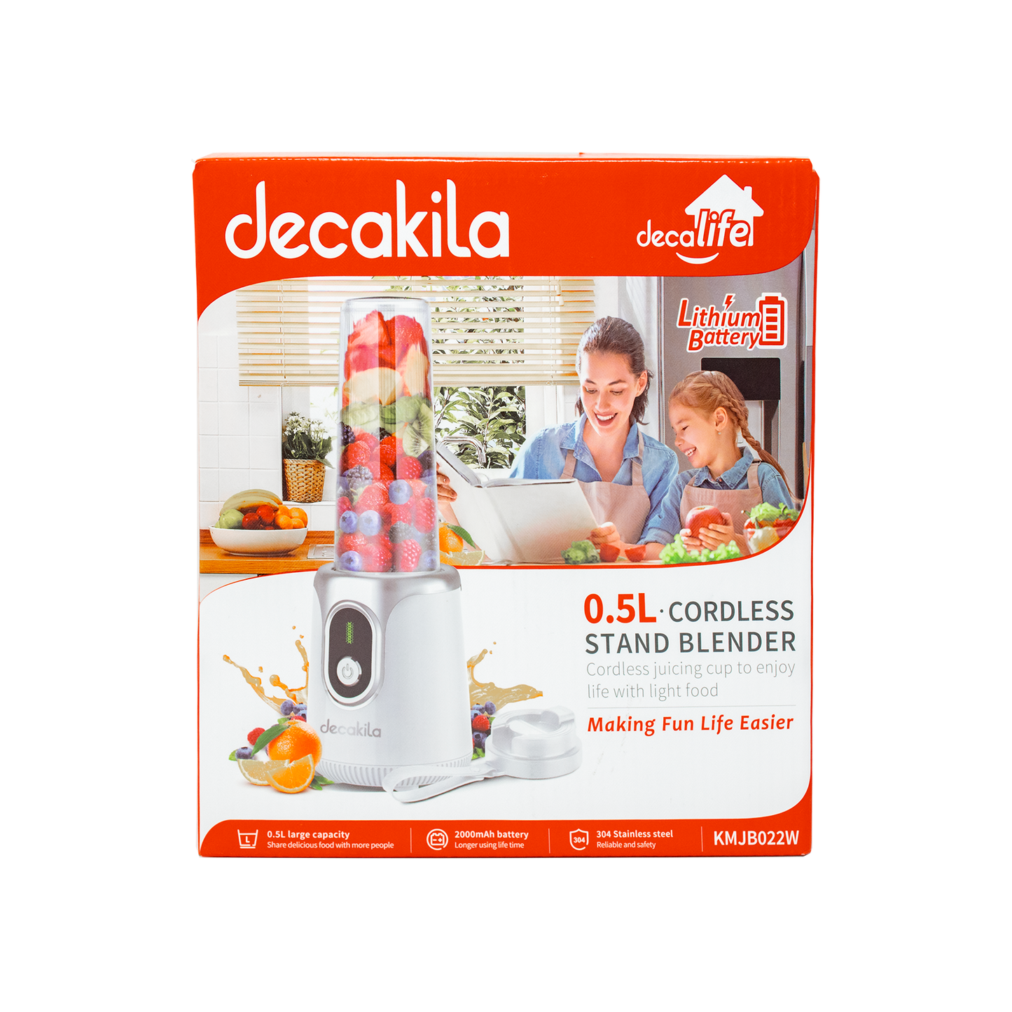 Licuadora Personal 500 ml Inalámbrica Blanca Decakila KMJB022W