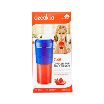 Licuadora Personal 300 ml Inalámbrica Azul Decakila KMJB012L (Caja de 20 Piezas)