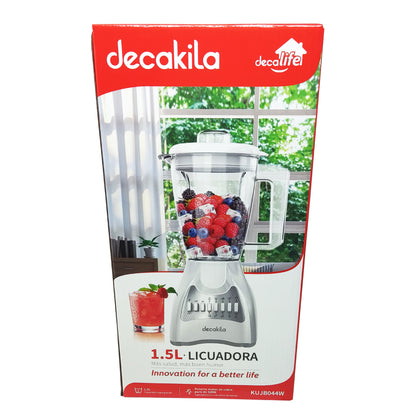 Licuadora 10 Velocidades Vaso de Plástico Blanca Decakila KUJB044W