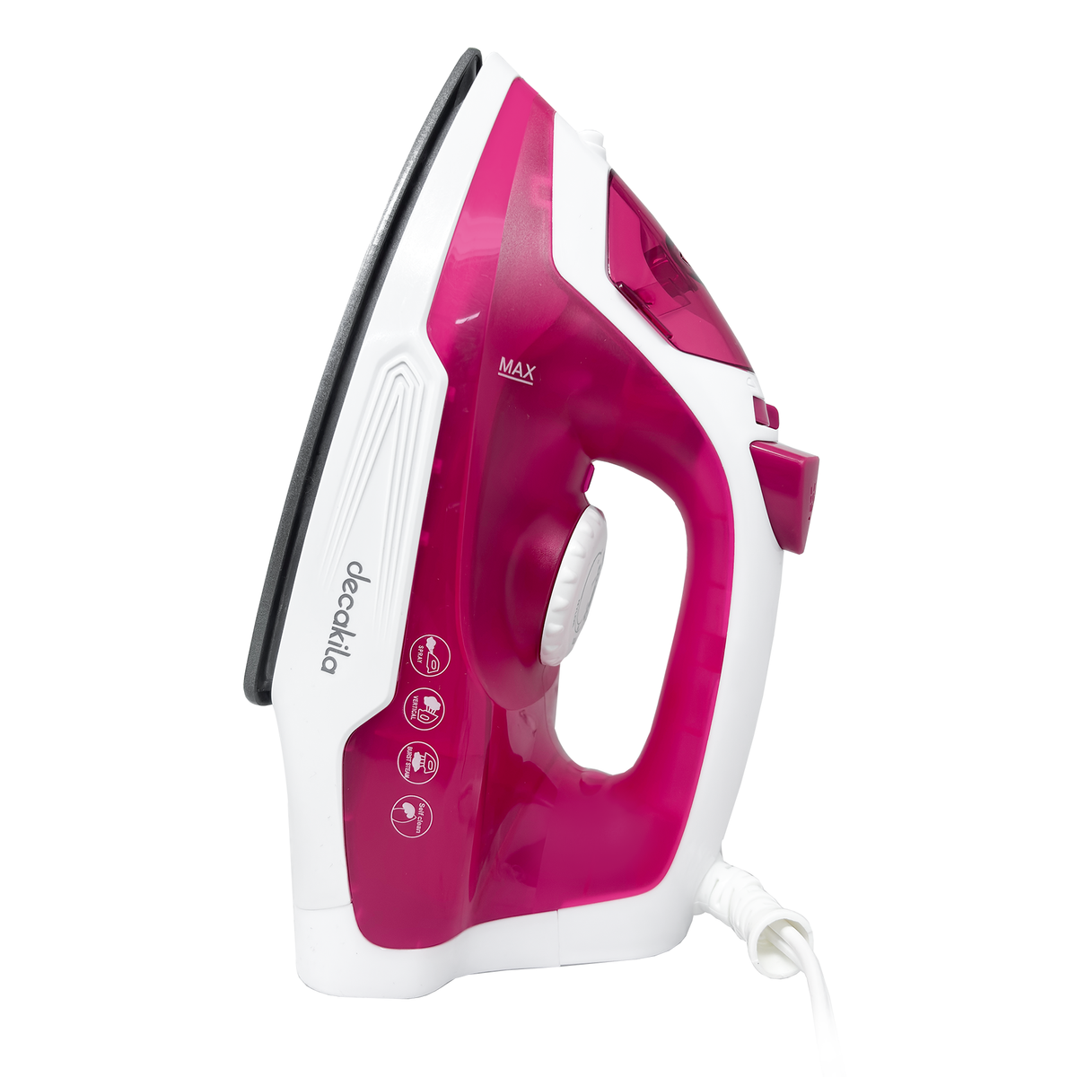 Plancha de Vapor Suela Antiadherente 1100 W Rosa Decakila KUEN002R