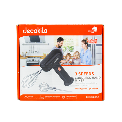 Batidora de Mano Inalámbrica 3 Velocidades Gris Decakila KMMX018G (Caja de 12 Piezas)