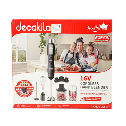 KMJB055B  Batidora de inmersión 5 en 1 con accesorios 2 velocidades Inalámbrica de Batería Negra Decakila  (Caja de 6 Piezas)