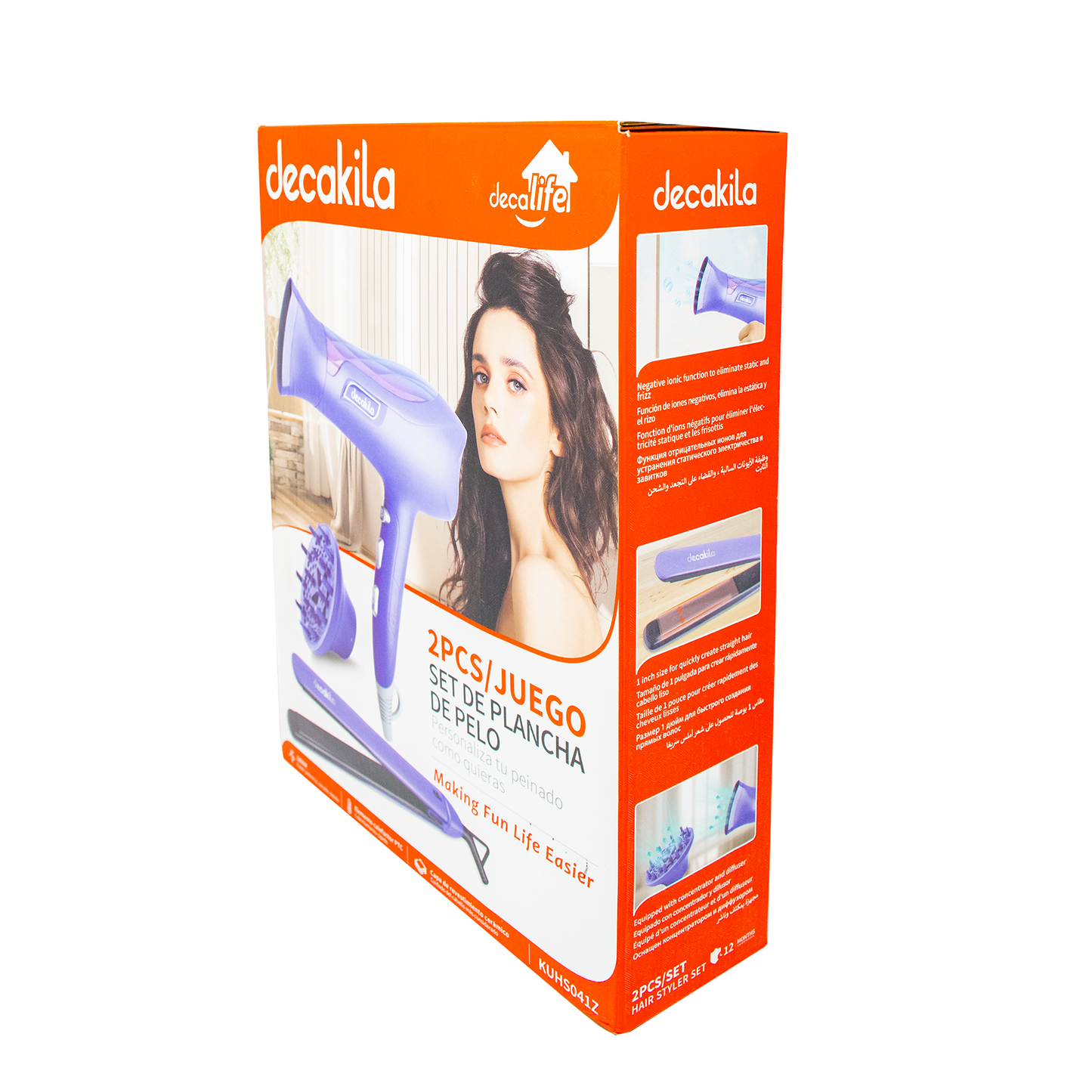 Set de Secadora de cabello + Plancha de cabello Morado Decakila KUHS041Z