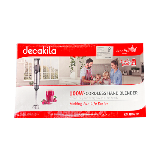 Batidora de Inmersión Inálambrica 2 velocidades Negro Decakila KMJB023B (CAJA DE 15 PZAS)