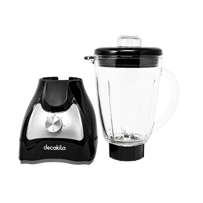 Licuadora 2 Velocidades + Pulso Vaso de Vidrio Negra Decakila KUJB045B