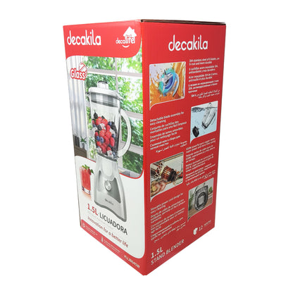 Licuadora 2 Velocidades + Pulso Vaso de Vidrio Blanco Decakila KUJB045W