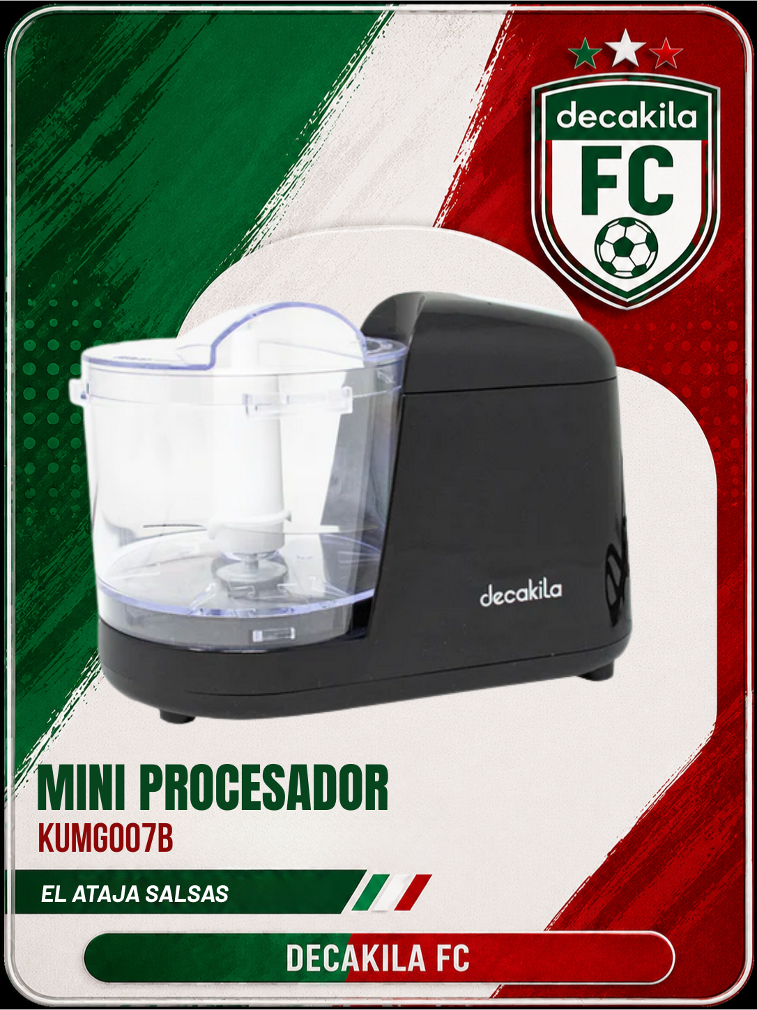 Miniprocesador de Alimentos 350 ml Negro Decakila KUMG007B