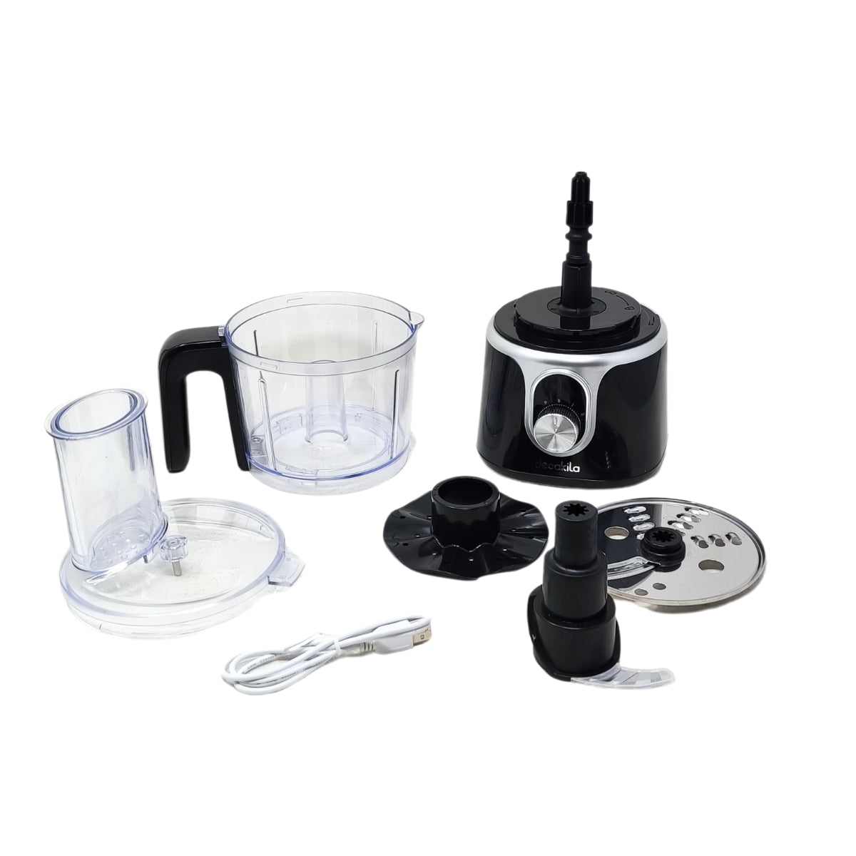 Procesador de alimentos Inalámbrico con Accesorios Negro Decakila KMMG005B (Caja de 4 Piezas)