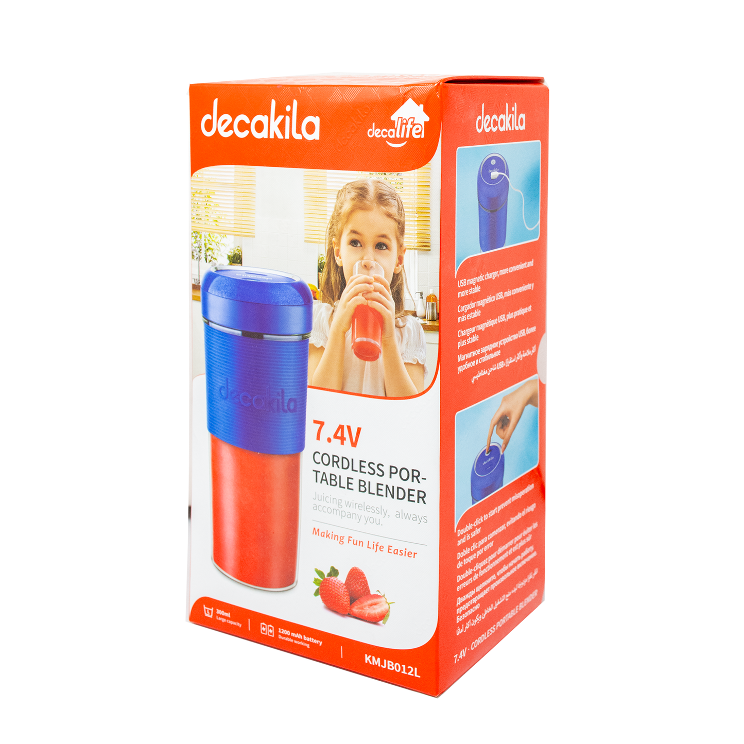 Licuadora Personal 300 ml Inalámbrica Azul Decakila KMJB012L (Caja de 20 Piezas)