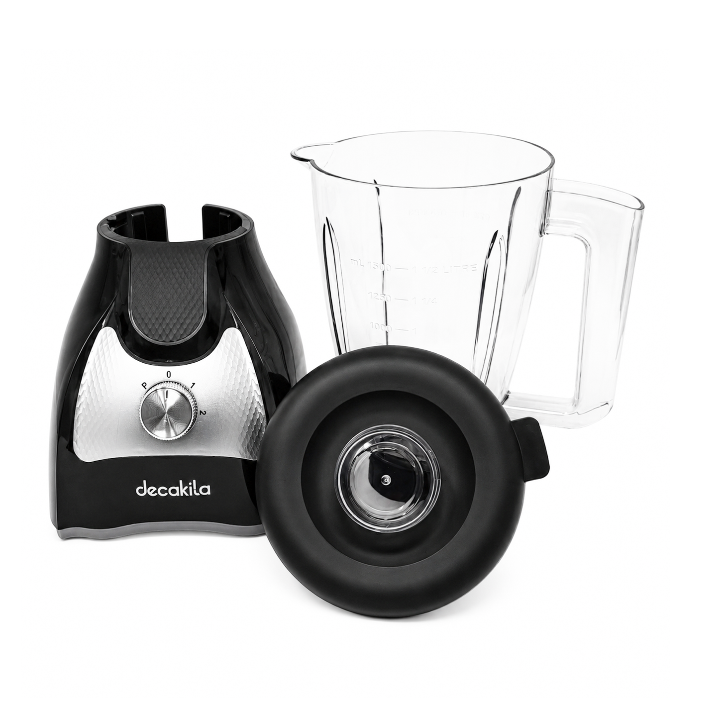 Licuadora 2 Velocidades + Pulso Vaso de Plástico Negra Decakila KUJB043B (Caja de 4 piezas)