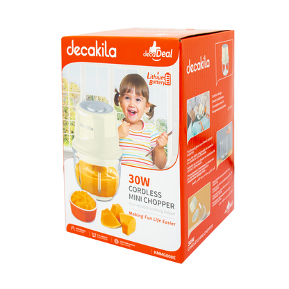 Mini Procesador de Alimentos Inalámbrico Blanco Decakila KMMG008E (Caja de 15 Piezas)