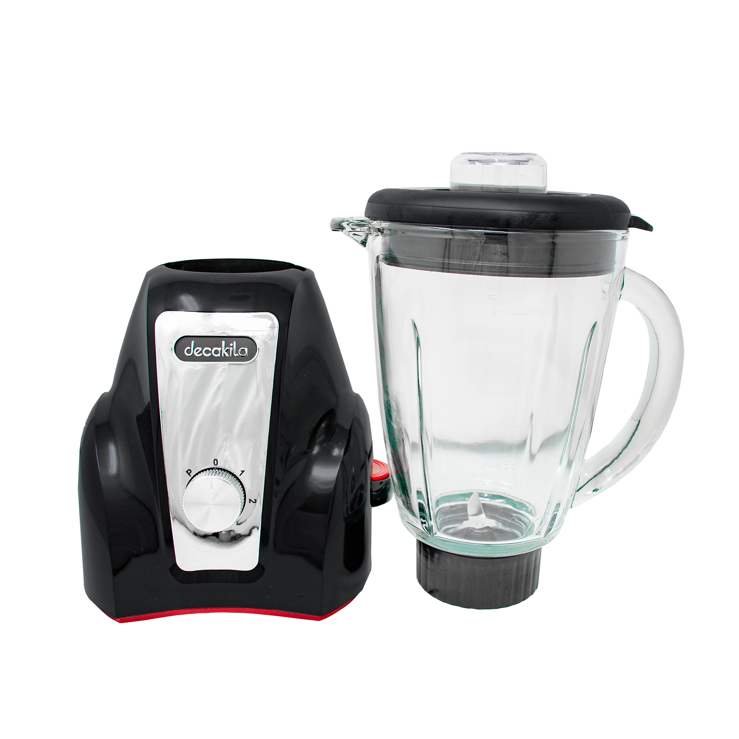 KUJB052B  Licuadora 2 Velocidades Vaso de Vidrio 1.5 L Inalámbrica con Batería Recargable Negro Decakila  (Caja de 4 Piezas)