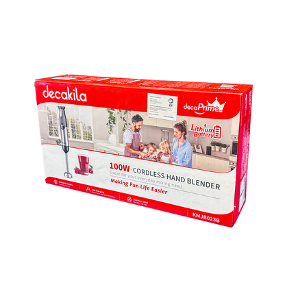 Batidora de Inmersión Inálambrica 2 velocidades Negro Decakila KMJB023B (CAJA DE 15 PZAS)