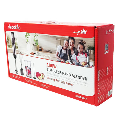 Batidora de Inmersión Inalámbrica con Accesorios 4 en 1 Negro Decakila KMJB024B