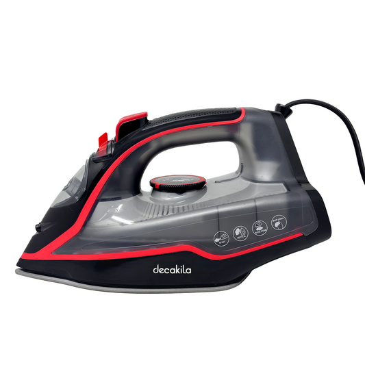 Plancha de Vapor Suela Antiadherente 1700 W Negro/Rojo Decakila KUEN001W