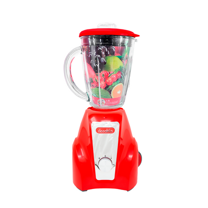 Licuadora 2 Velocidades Vaso de Vidrio 1.5 L Inalámbrica con Batería Recargable Rojo Decakila KUJB052R