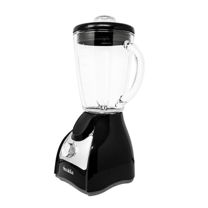 Licuadora 2 Velocidades + Pulso Vaso de Vidrio Negra Decakila KUJB045B