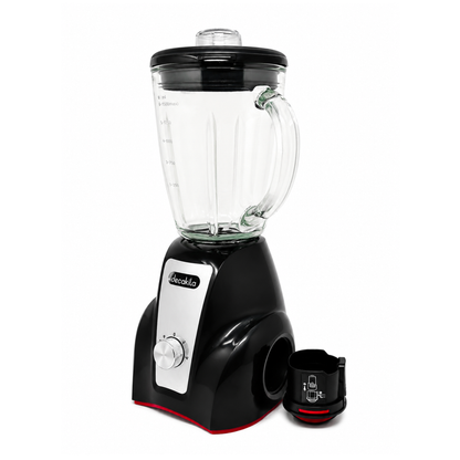 Licuadora 2 Velocidades Vaso de Vidrio 1.5 L Inalámbrica con Batería Recargable Negra Decakila KMJB050B (Caja con 4 piezas)