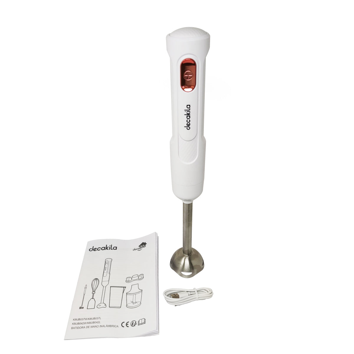 Batidora de Inmersión Inálambrica 1 Velocidad Blanca Decakila KMJB037W