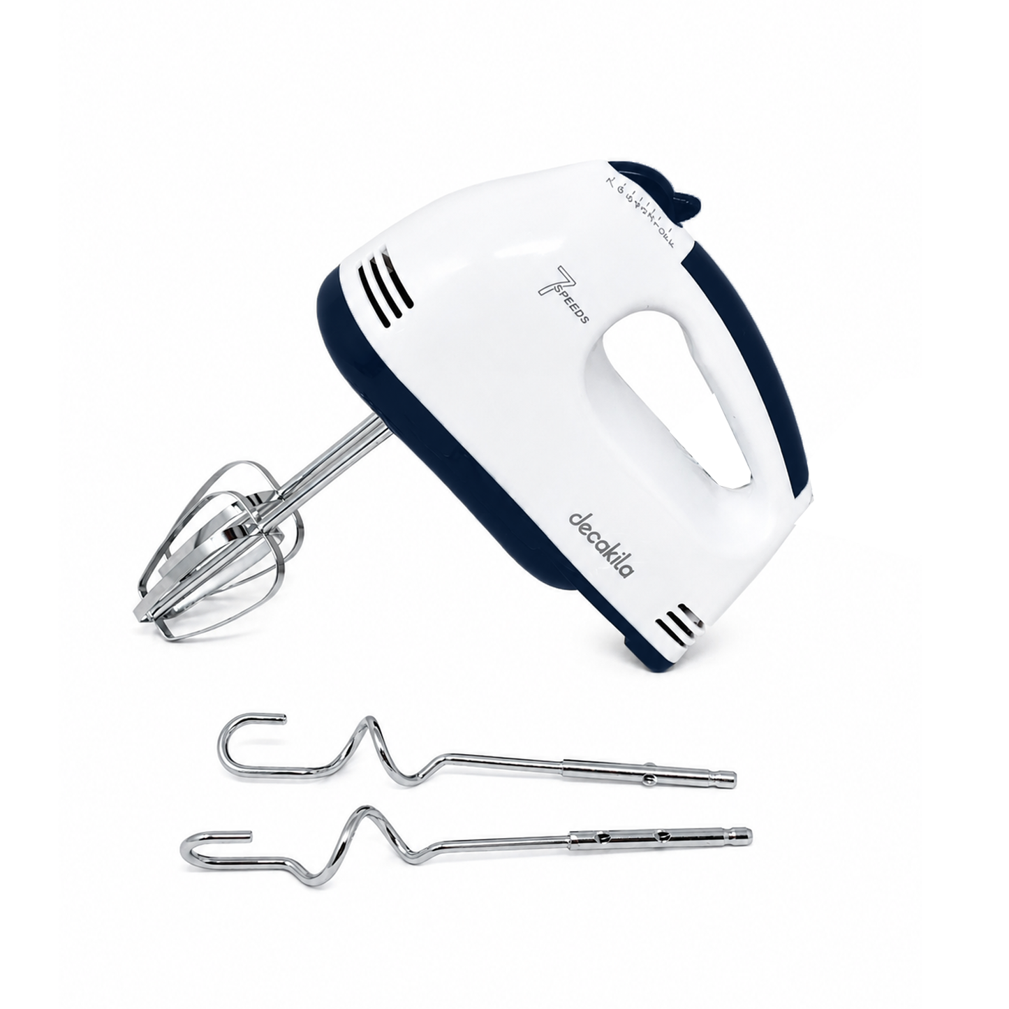 Batidora manual con accesorios blanca 7 velocidades Decakila KUMX016W (Caja de 6 piezas)