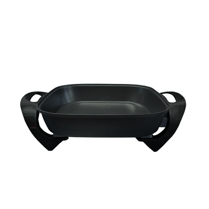 Sartén Eléctrico de 30 X 30 cm con Antiadherente y Tapa de Vidrio Negro Decakila KUEC051B