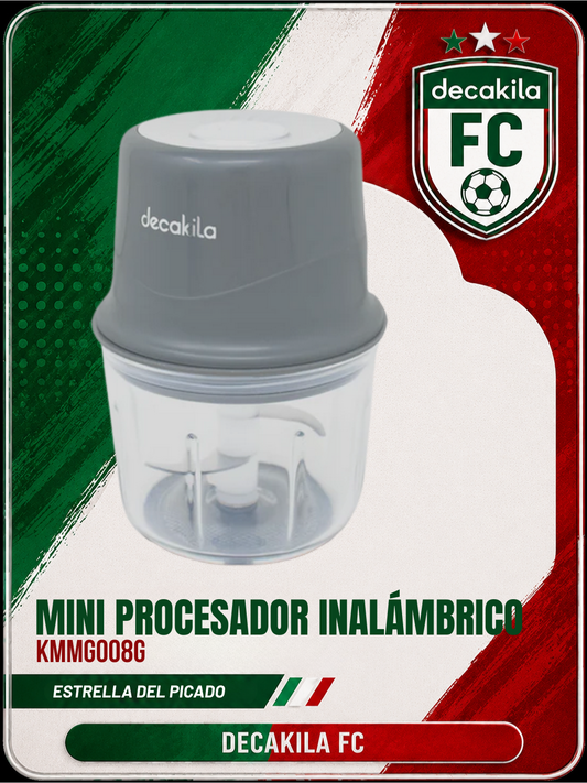 Mini Procesador de Alimentos Inalámbrico Gris Decakila KMMG008G