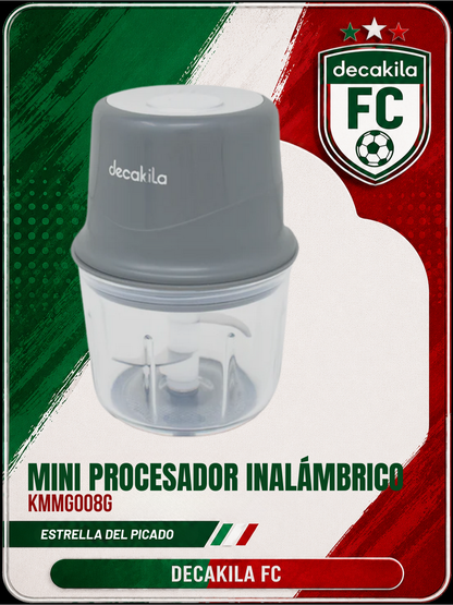 Mini Procesador de Alimentos Inalámbrico Gris Decakila KMMG008G