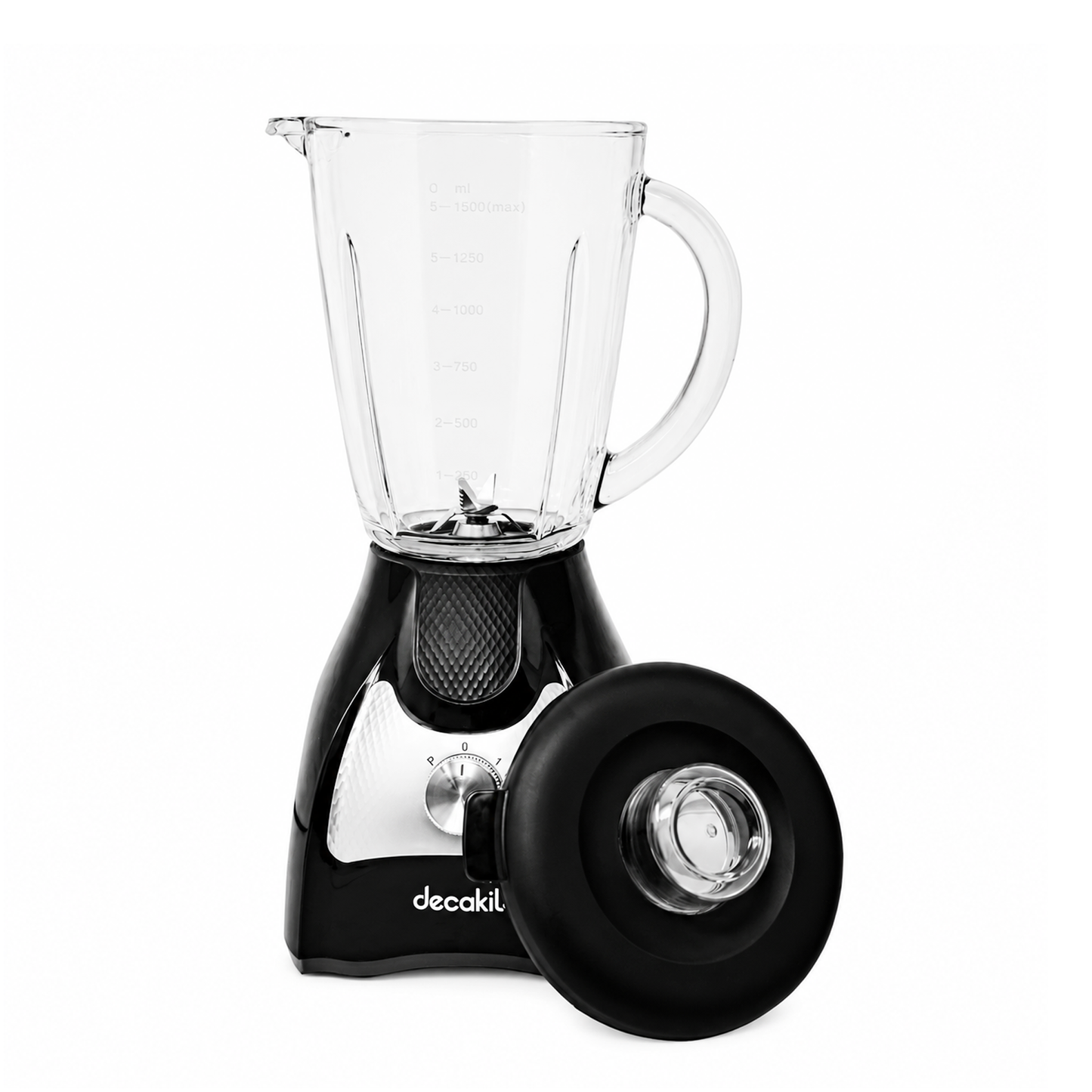 Licuadora 2 Velocidades + Pulso Vaso de Vidrio Negra Decakila KUJB045B