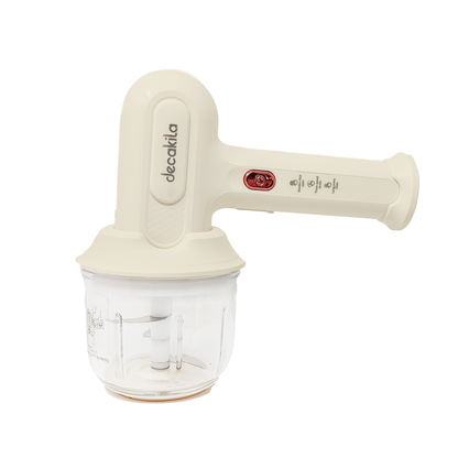 Batidora de Mano Inalámbrica 3 Velocidades con Tazón Procesador de 300 ml Blanca Decakila KMMX019E (Caja con 6 Piezas)