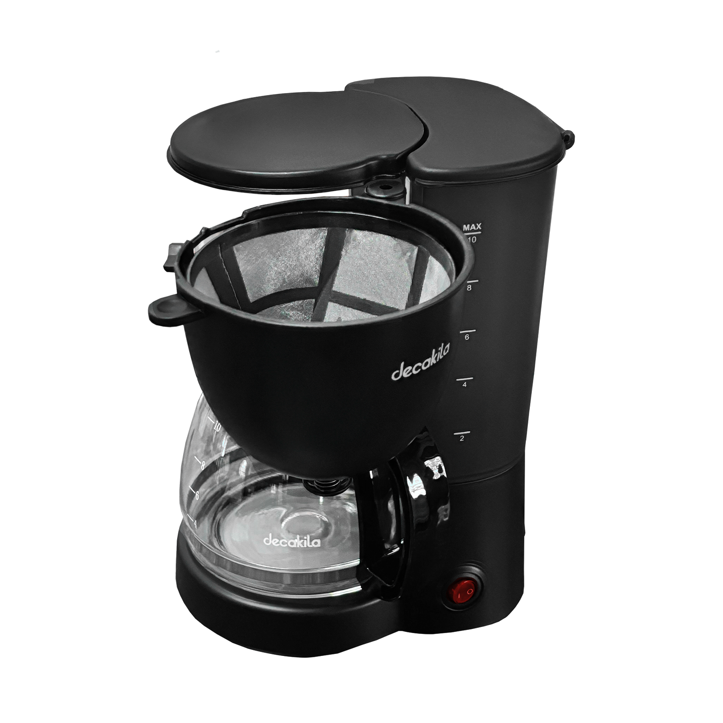 Cafetera de Goteo 10 Tazas (1.25 L) con Filtro Permanente Negra Decakila KUCF001B