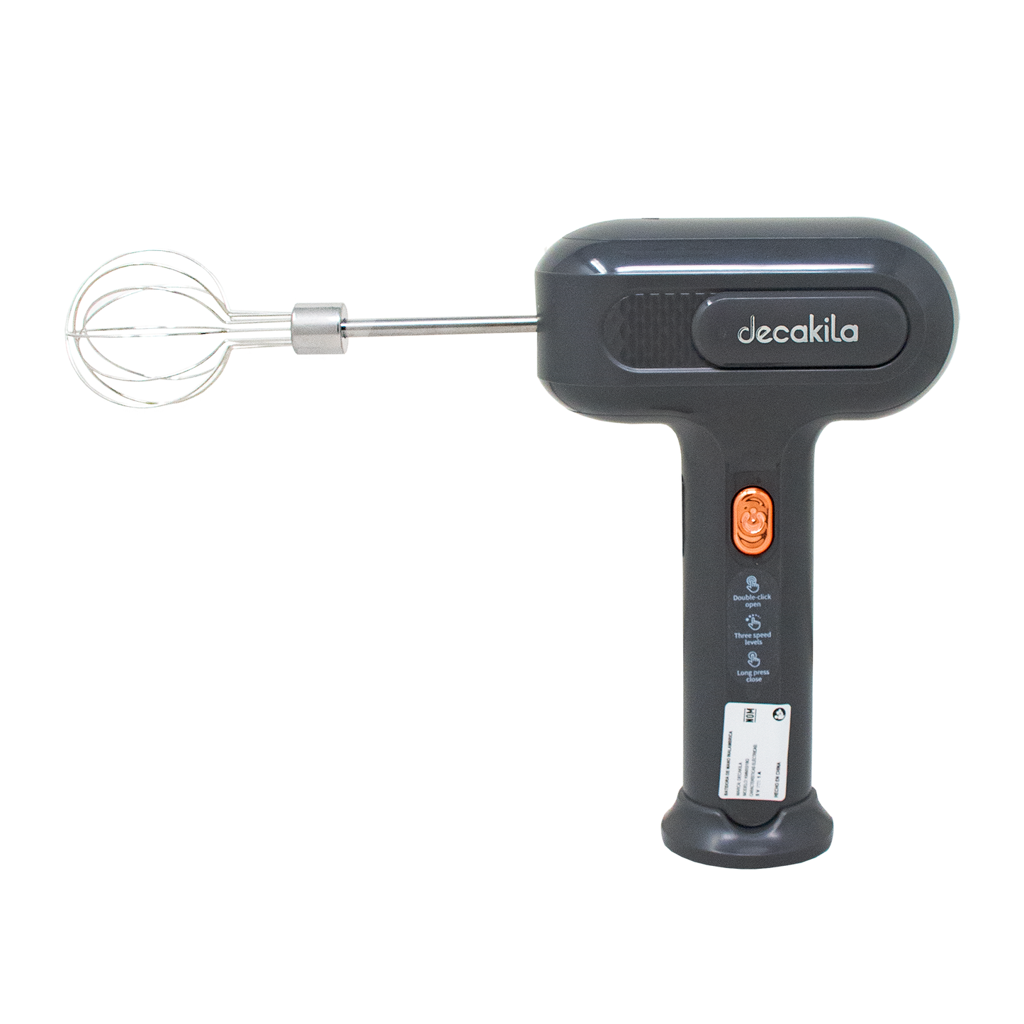 Batidora de Mano Inalámbrica 3 Velocidades Gris Decakila KMMX018G (Caja de 12 Piezas)