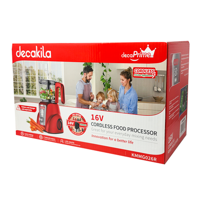 Procesador de Alimentos 1.25 L Inalámbrico de Batería Rojo Decakila KMMG026R