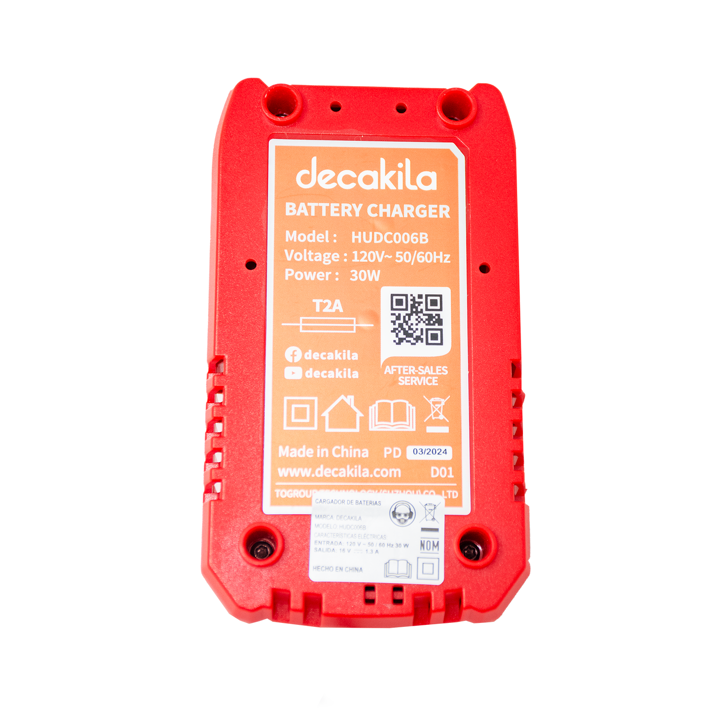 Cargador de Baterías 16 V de 1.3 A Decakila HUDC006B