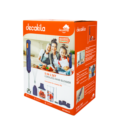 Batidora de inmersión 5 en 1 con accesorios 2 velocidades Azul Decakila KMJB042L (Caja de 6 Piezas)