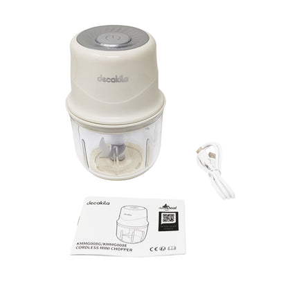 Mini Procesador de Alimentos Inalámbrico Blanco Decakila KMMG008E (Caja de 15 Piezas)