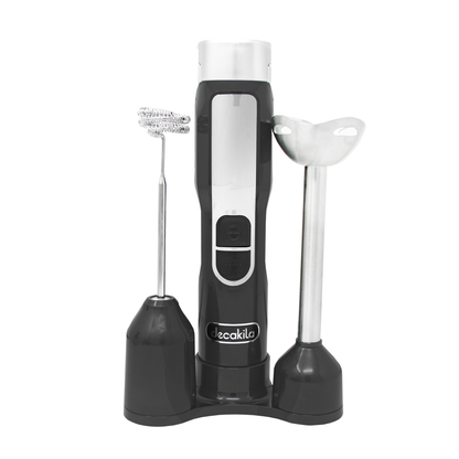 Batidora de Inmersión 5 Velocidades con Accesorios 5 en 1 Inalámbrica con Batería Recargable Negra Decakila KUJB056B (Caja con 6 piezas)