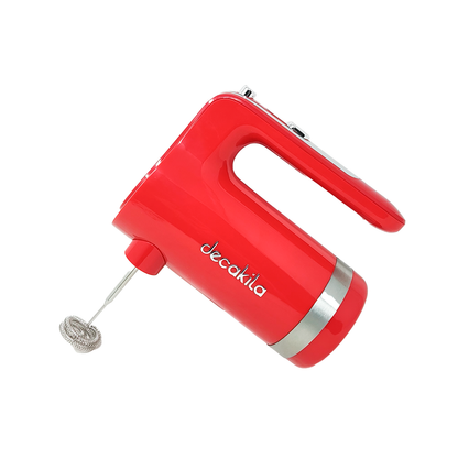 Batidora de Mano 7 Velocidades Inalámbrica con Accesorios Roja Decakila KMMX006R (CAJA DE 6 PZAS)